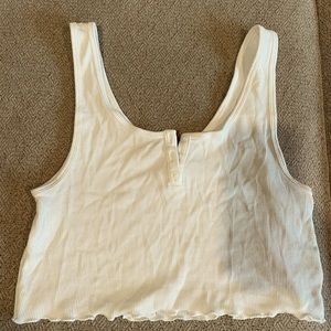 White plain crop top